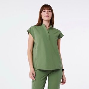 FIGS Rafaela Top XXS Runs Very Big Sleeveless Mandarin V Neck Collar Scrubs